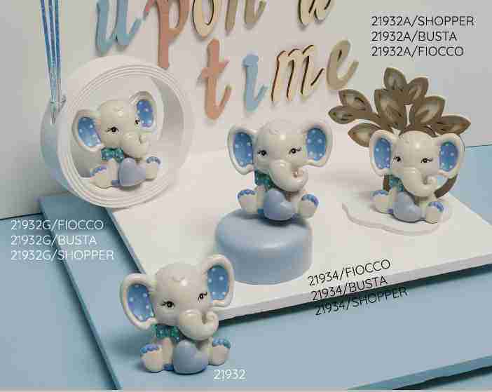 Bomboniera Nascita Elefantino Azzurro
