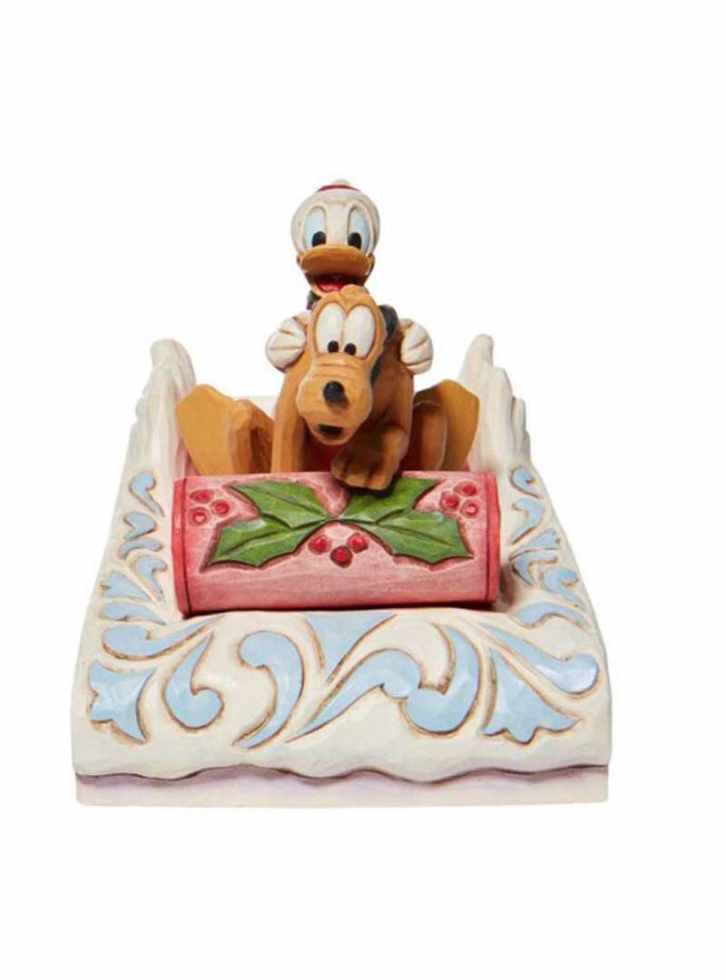 Paperino e Pluto su slittino